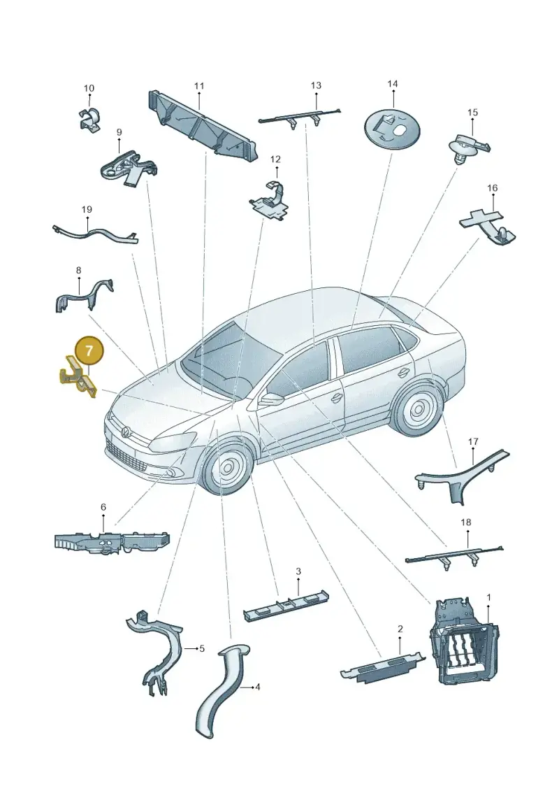 6R0971615M — Volkswagen Polo 1.6 (2015-2020) diagram 873972050, position 7