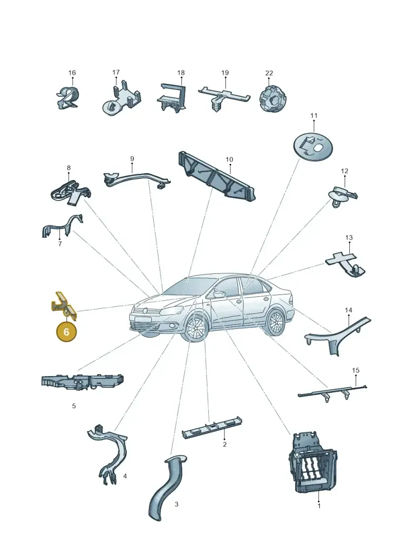 6R0971615M — Volkswagen Ameo 1,0 (2016-2020) diagram 883972050, position 6