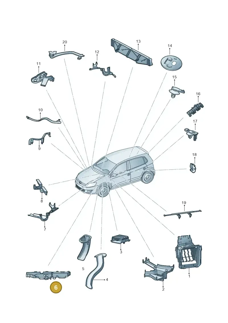 6R0971615Q — Volkswagen Polo 1.4 BlueMotion (2014-2017) diagram 773972050, position 6