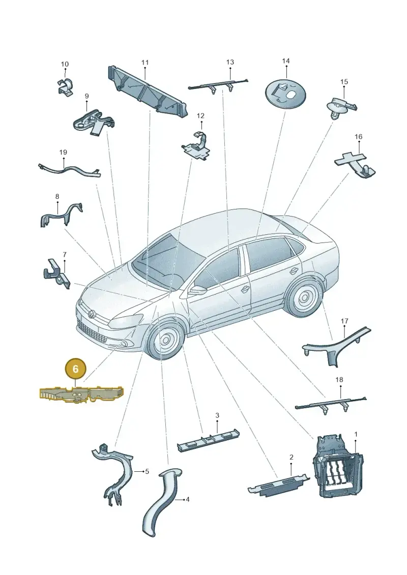 6R0971615Q — Volkswagen Polo 1.6 (2015-2020) diagram 873972050, position 6