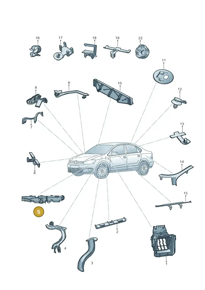 6R0971615Q — Volkswagen Ameo 1,0 (2016-2020) diagram 883972050, position 5