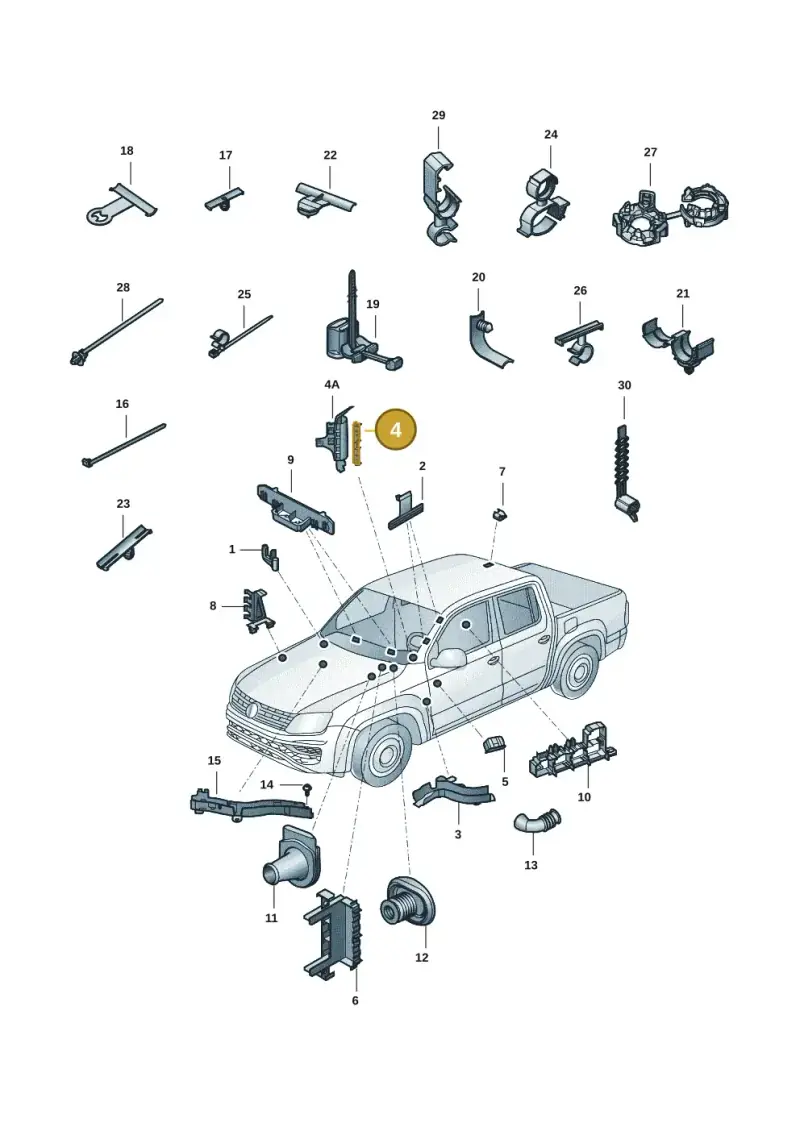 6R0971615 — Volkswagen Amarok twin cab (2022-) diagram 2ha971086, position 4