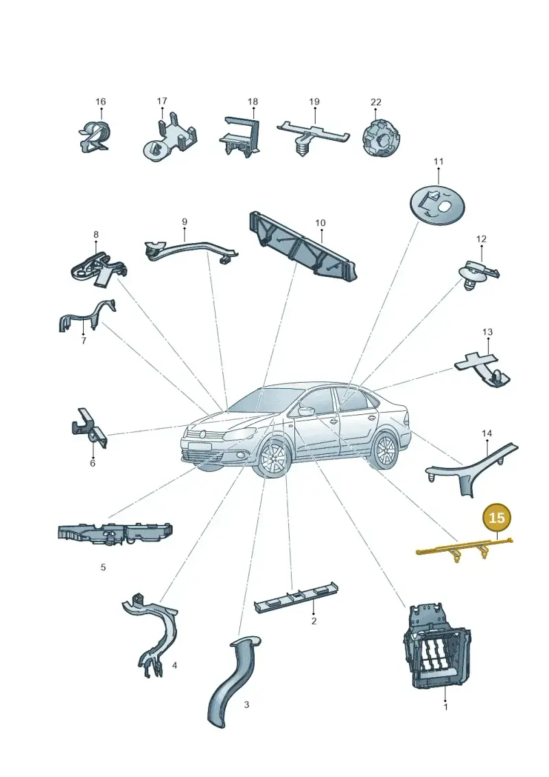 6R0971822 — Volkswagen Ameo 1,0 (2016-2020) diagram 883972050, position 15