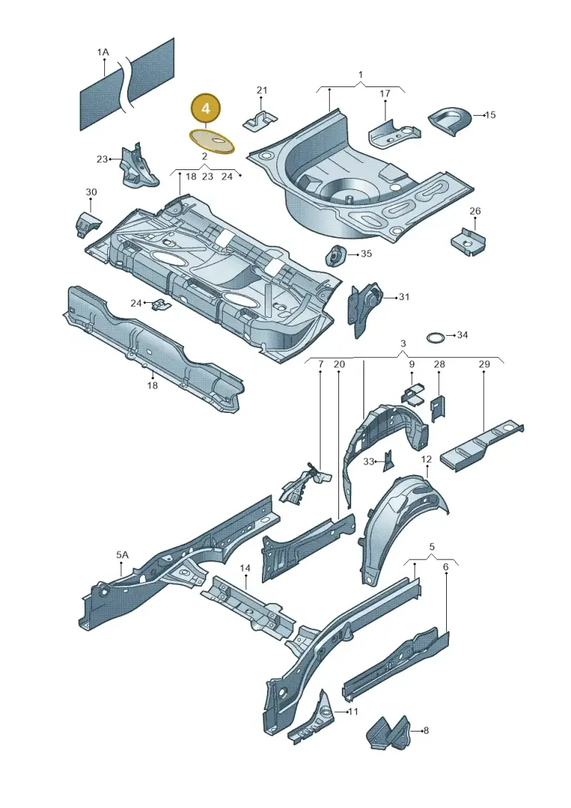 6R0971839A — Volkswagen Polo 1.4 BlueMotion (2014-2017) diagram 253803200, position 4