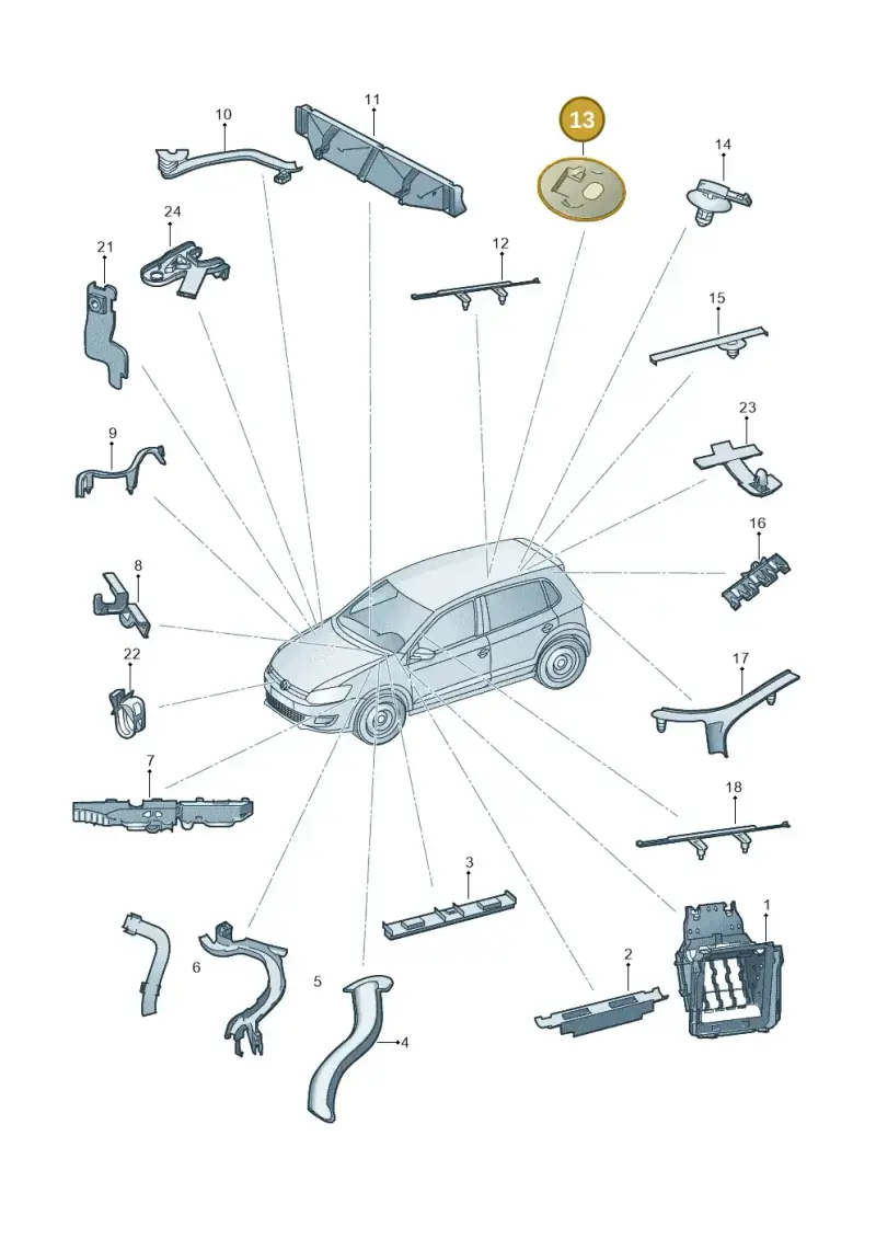 6R0971839A — Volkswagen Polo Vivo (2017-) diagram 794972050, position 13