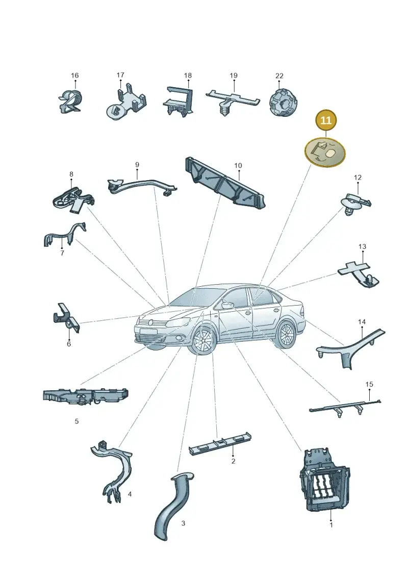 6R0971839A — Volkswagen Ameo 1,0 (2016-2020) diagram 883972050, position 11