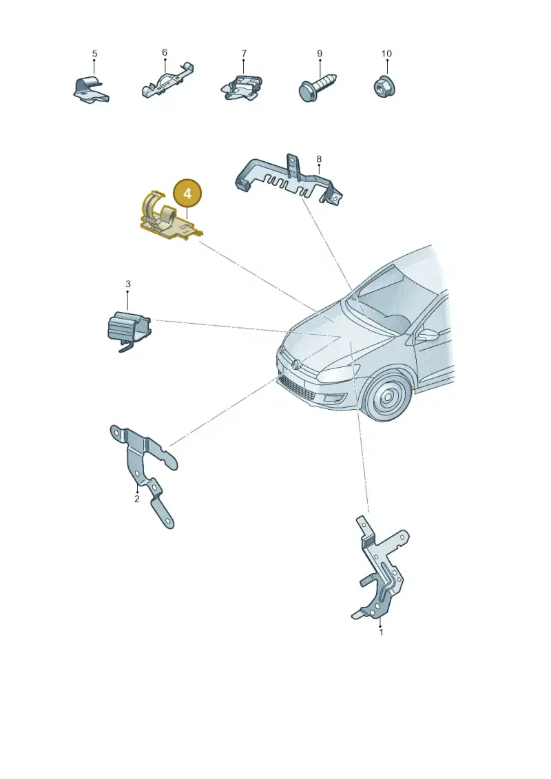 6R0971845K — Volkswagen Polo 1.6 (2015-2020) diagram 873971500, position 4