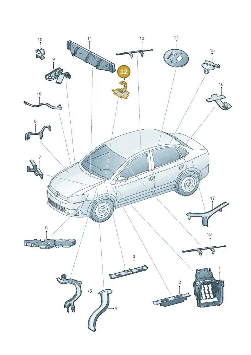 6R0971845K — Volkswagen Polo 1.6 (2015-2020) diagram 873972050, position 12