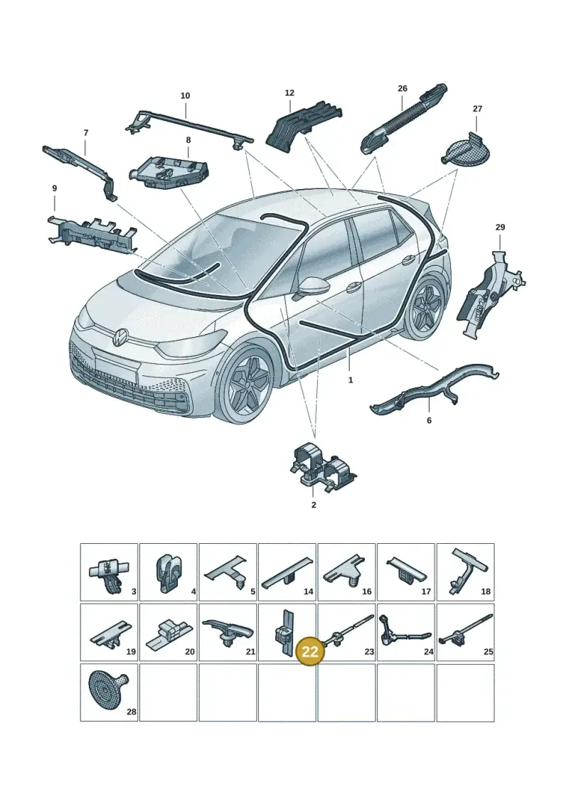 6R0971930 — Volkswagen ID.3 Pro (2019-2024) diagram 10a971091, position 22