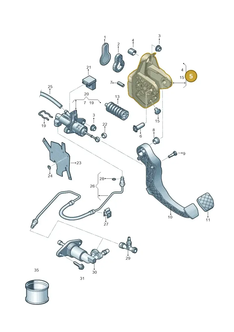 6R1721373A — Volkswagen Polo 1.4 BlueMotion (2014-2017) diagram 773721250, position 5