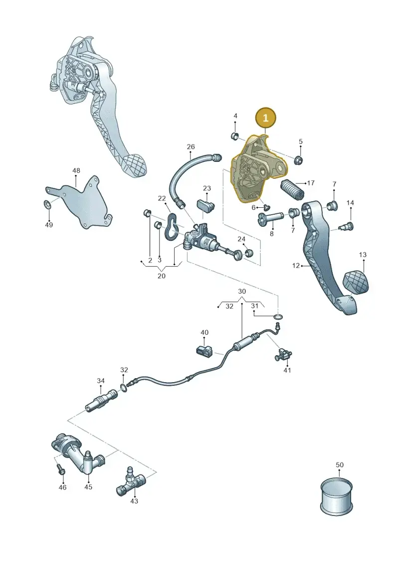 6R1721373A — Volkswagen T-Cross 1,0 (2018-2024) diagram 837721250, position 1
