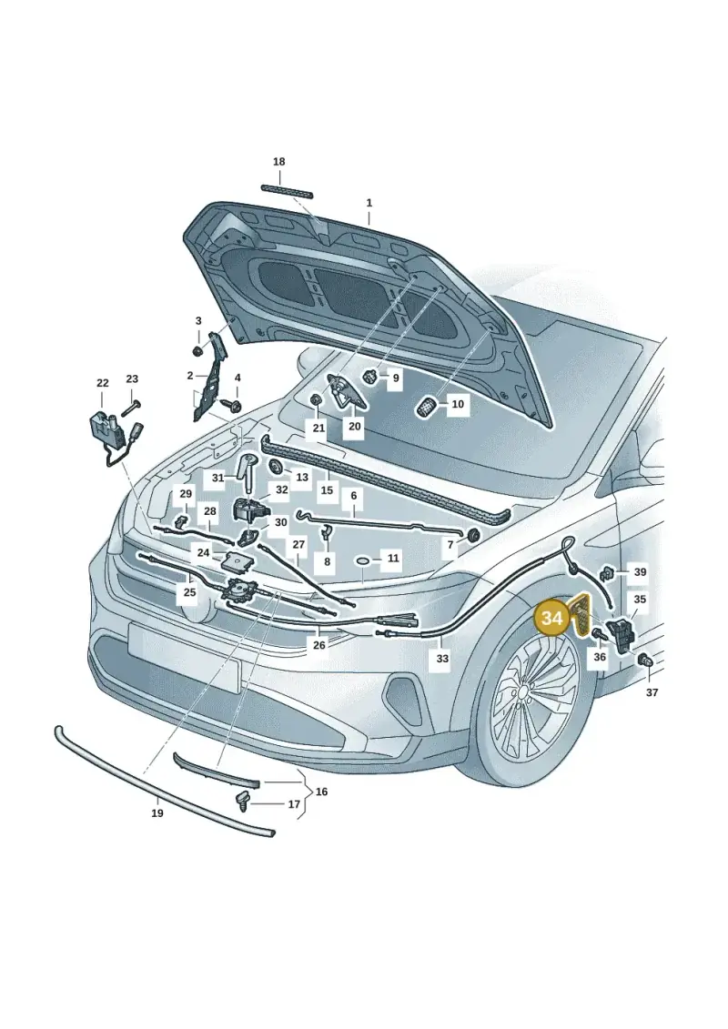 6R1823533 — Volkswagen Taigo (2021-2024) diagram 2f0823000, position 34