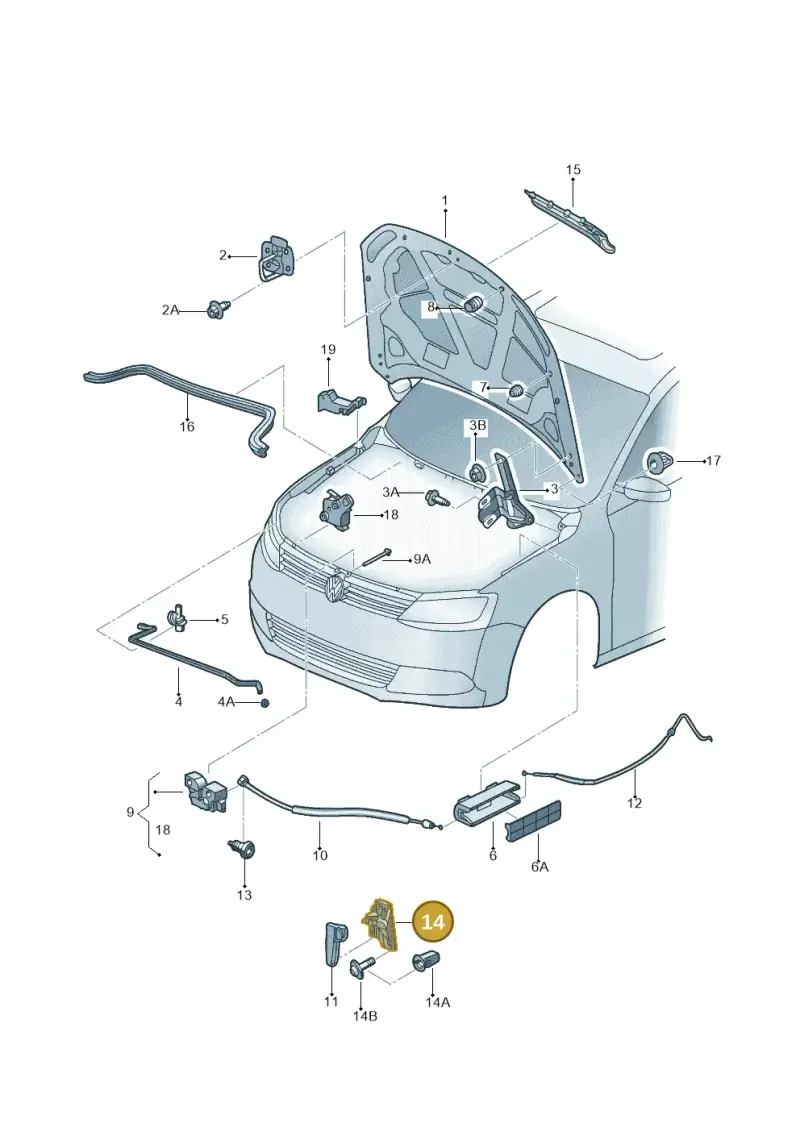 6R1823633 — Volkswagen Jetta 2.0 (2015-2015) diagram 692823100, position 14