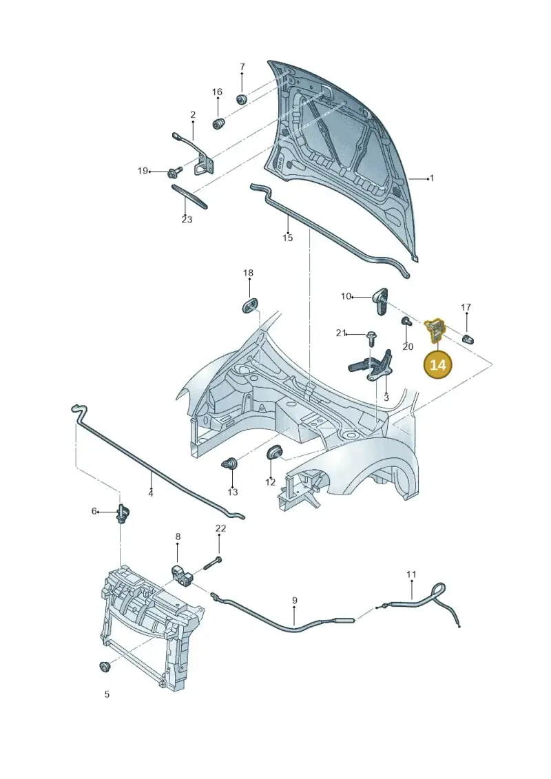 6R1823633 — Volkswagen Beetle (2016-2019) diagram 801823100, position 14