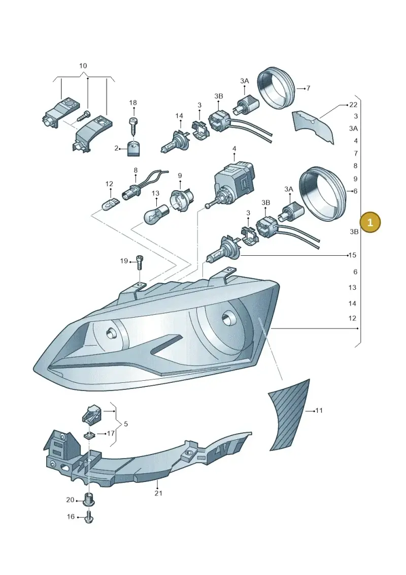 6R1941008F — Volkswagen Polo (2014-2022) diagram 794941100, position 1