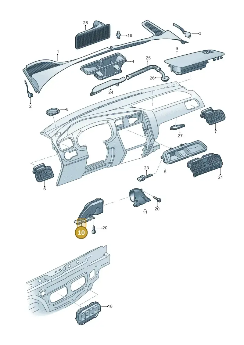 6R2819151 — Volkswagen Polo 1.6 (2013-2022) diagram 766819300, position 10