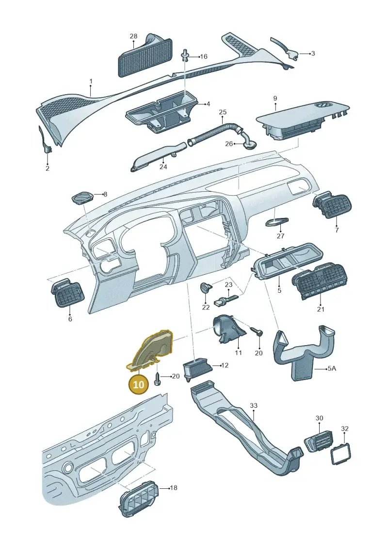 6R2819151 — Volkswagen Ameo 1,0 (2016-2020) diagram 766819350, position 10