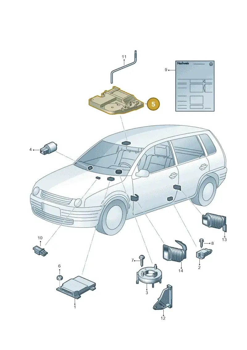 6RD959591 — Volkswagen FOX                  M.05> (2005-) diagram 240959000, position 5