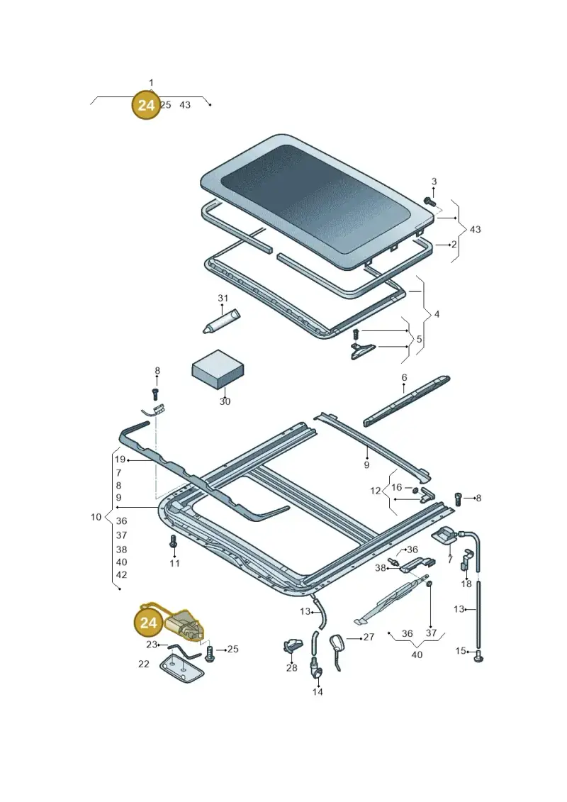 6RD959591 — Volkswagen Crossfox (2014-2021) diagram 558877100, position 24
