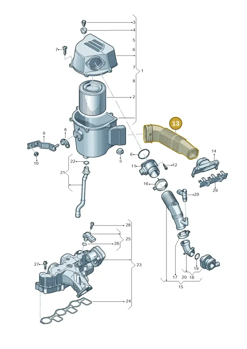 6RF129618 — Volkswagen Polo (2009-2014) diagram 677129000, position 13