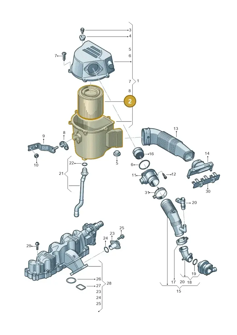 6RF129620 — Volkswagen Polo (2009-2014) diagram 677129500, position 2