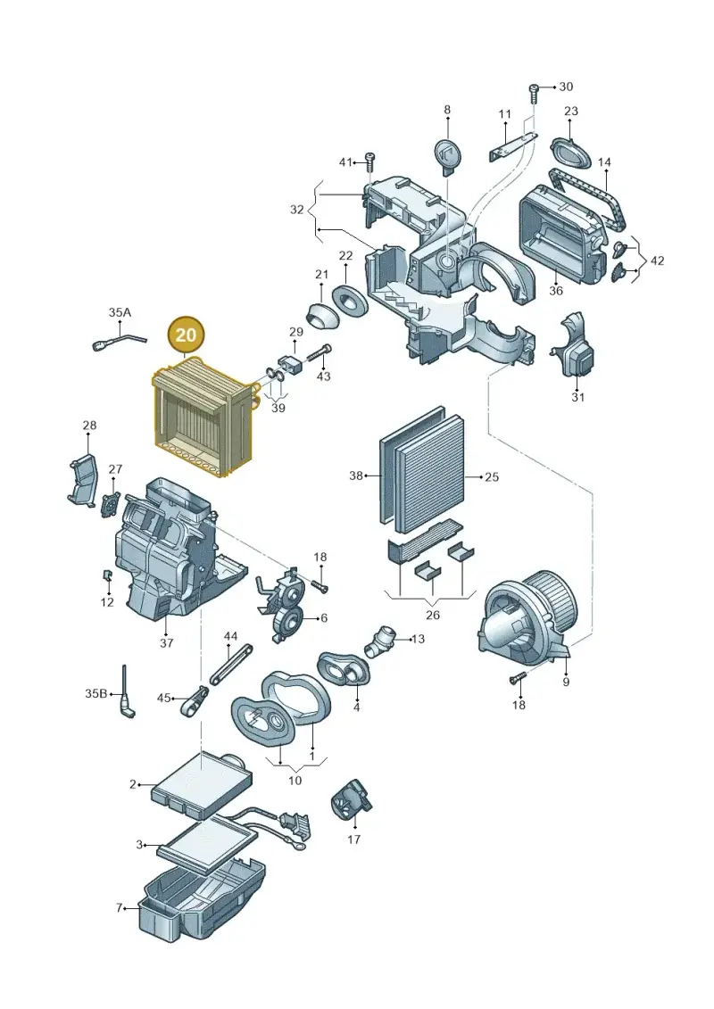 6RF820103 — Volkswagen Polo (2009-2014) diagram 672820100, position 20