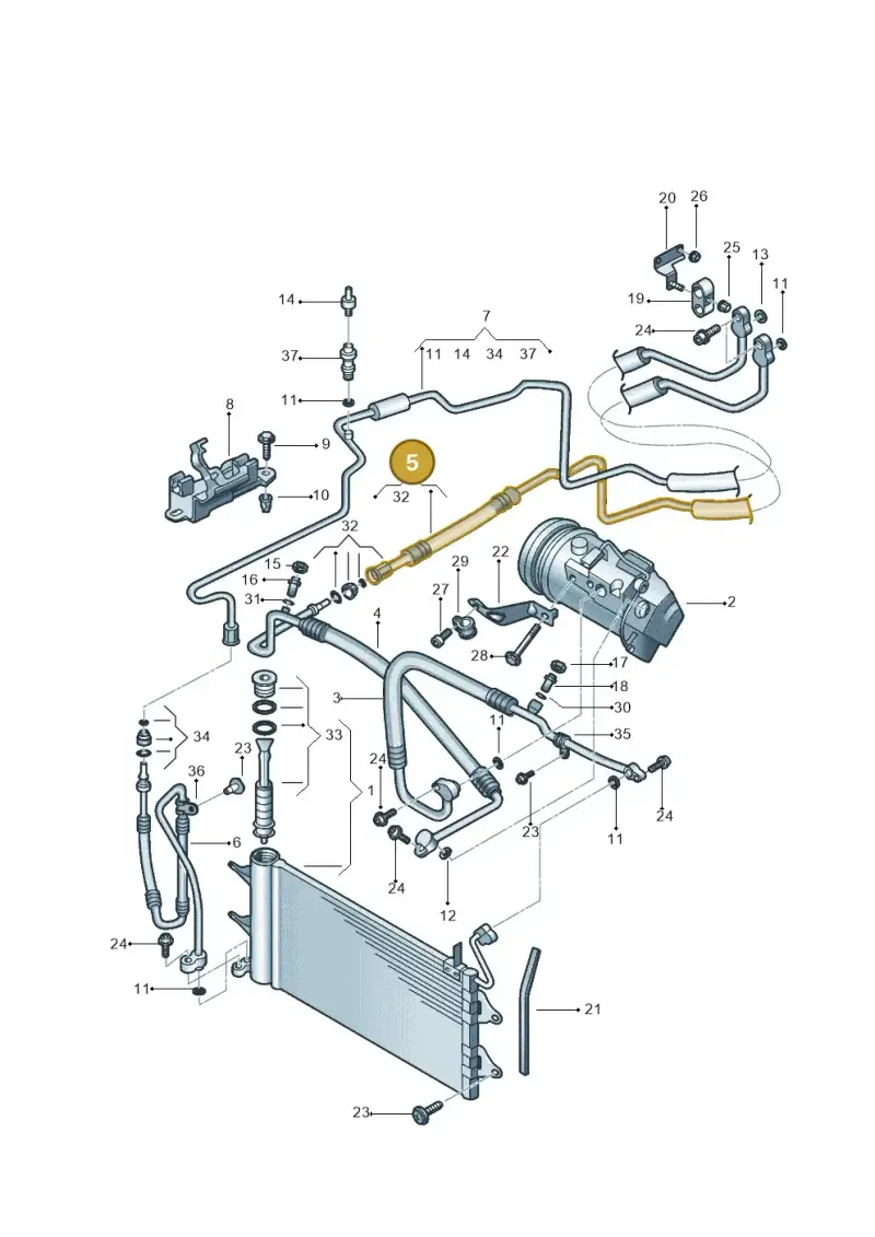 6RF820743D — Volkswagen Polo (2009-2014) diagram 253260410, position 5