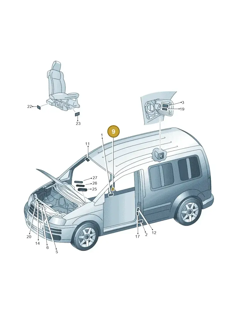 6RU010732M — Volkswagen Caddy Maxi Kombi (2010-2015) diagram 443010000, position 9