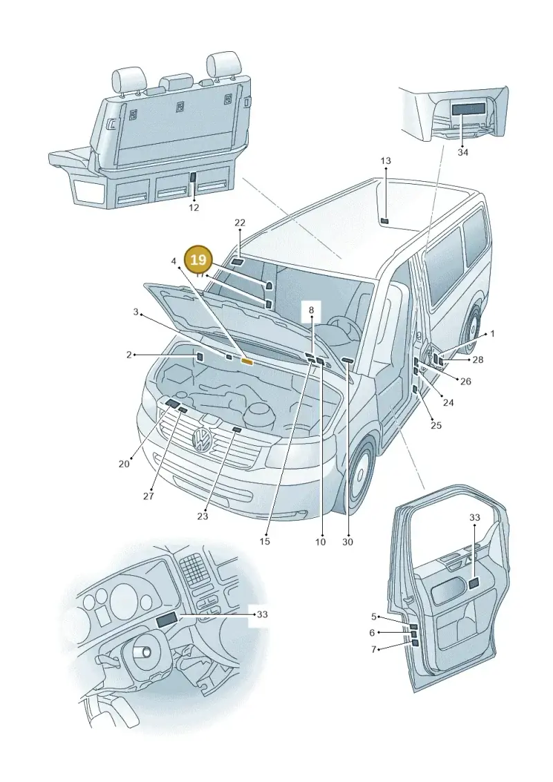 6RU010732M — Volkswagen Caravelle (2015-2019) diagram 861010000, position 19