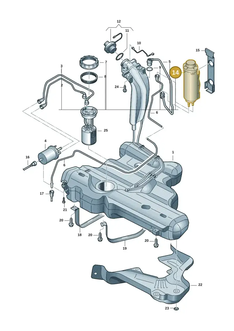 6RU201801 — Volkswagen Polo 1.6 (2020-2022) diagram 62x201040, position 14
