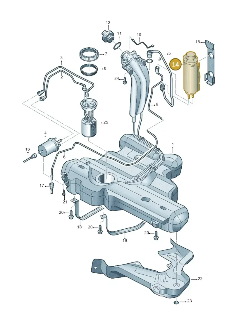 6RU201801 — Volkswagen Polo (2009-2014) diagram 677201050, position 14