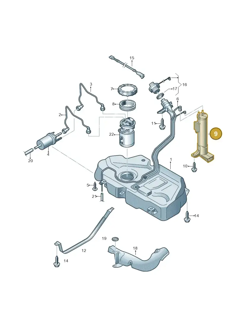 6RU201801A — Volkswagen Polo (2009-2014) diagram 677201060, position 9