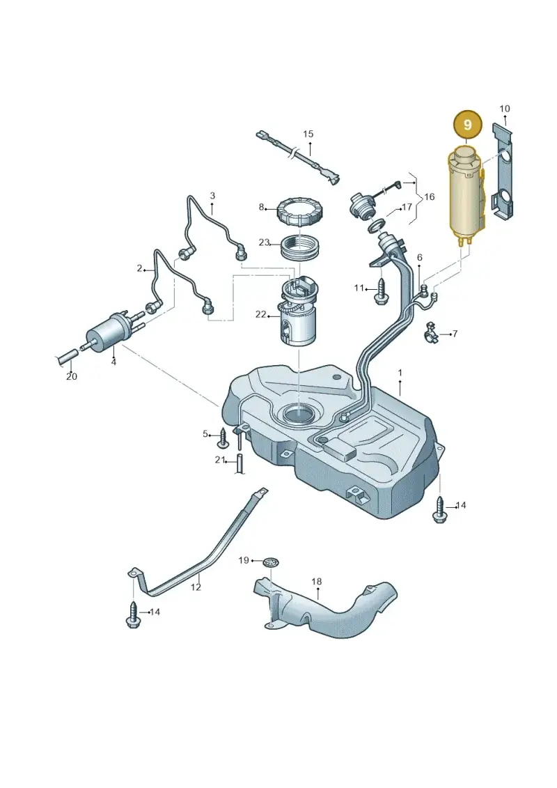 6RU201801A — Volkswagen Polo 1.6 (2013-2022) diagram 766201450, position 9