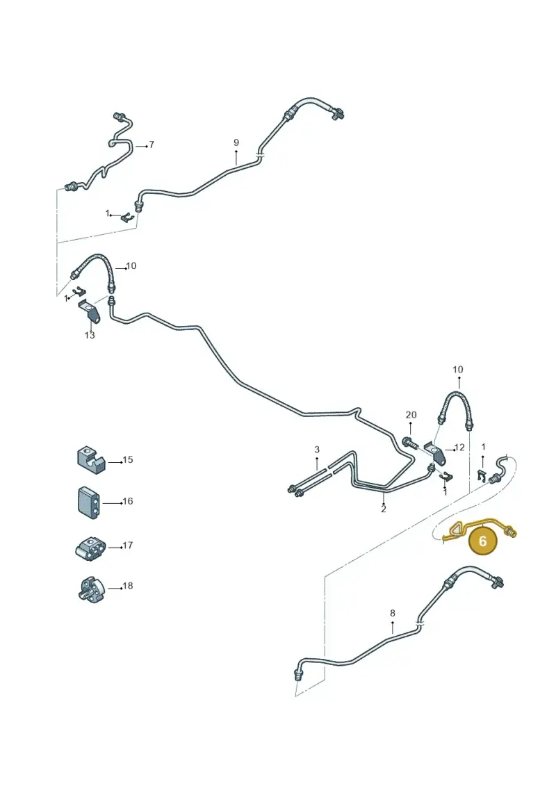 6RU611763 — Volkswagen Polo (2009-2014) diagram 672611300, position 6