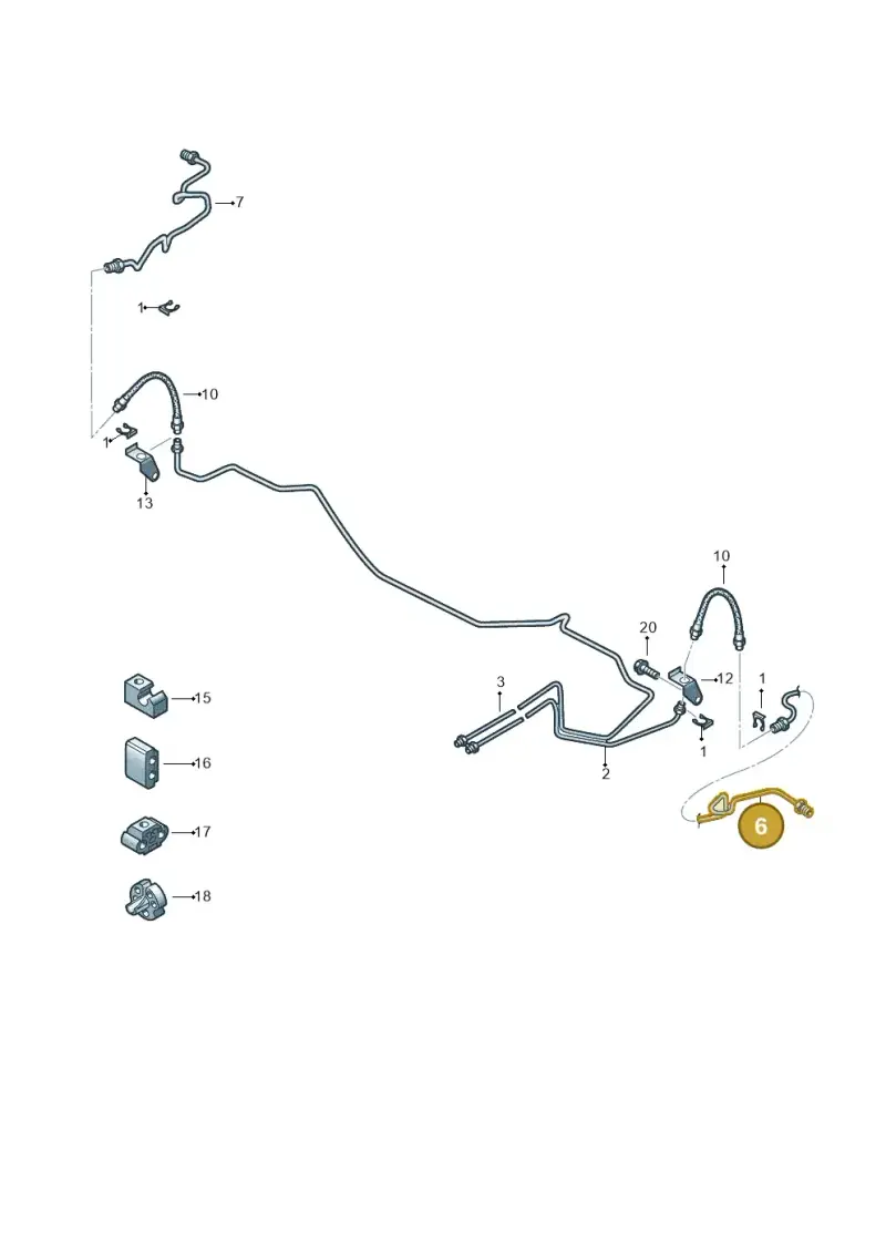 6RU611763 — Volkswagen Polo 1.6 (2013-2022) diagram 766611300, position 6