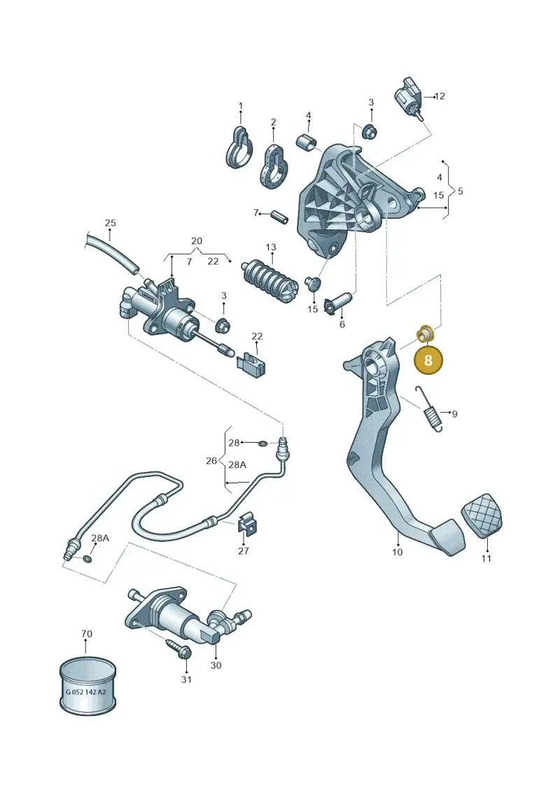 6RU721153 — Volkswagen Polo 1.6 (2015-2020) diagram 794721250, position 8