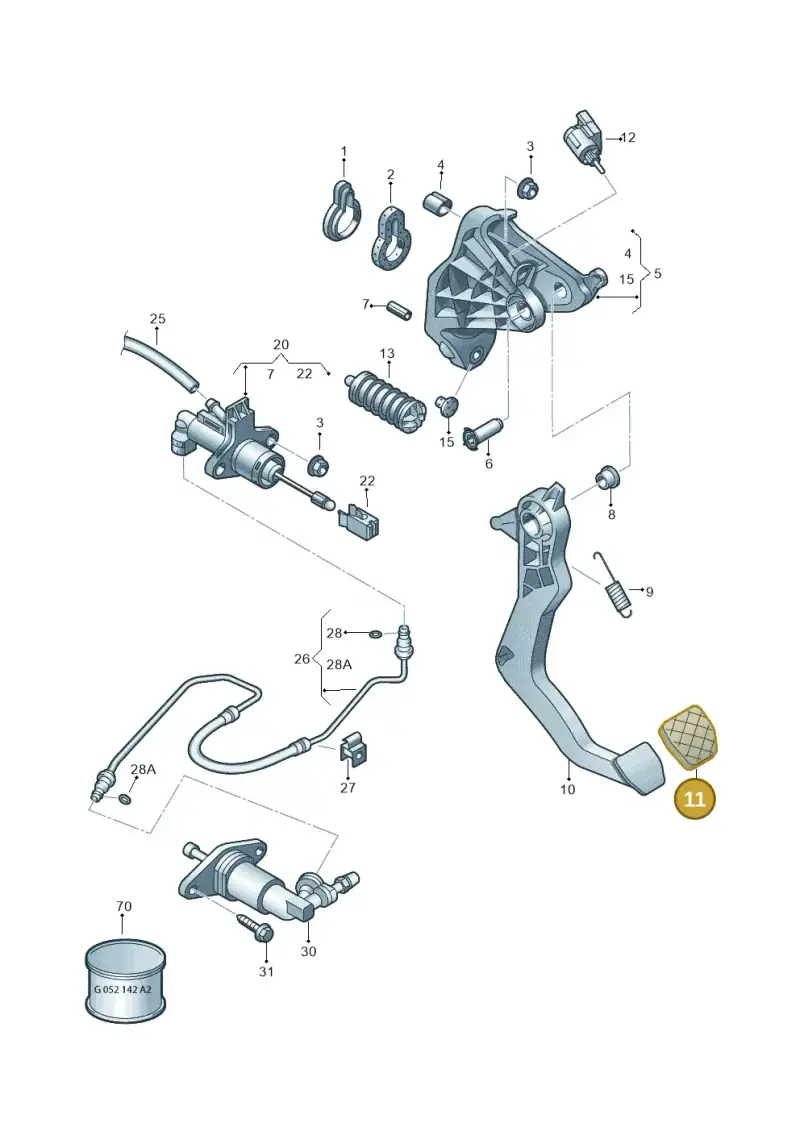 6RU7211749B9 — Volkswagen Polo 1.6 (2015-2020) diagram 794721250, position 11