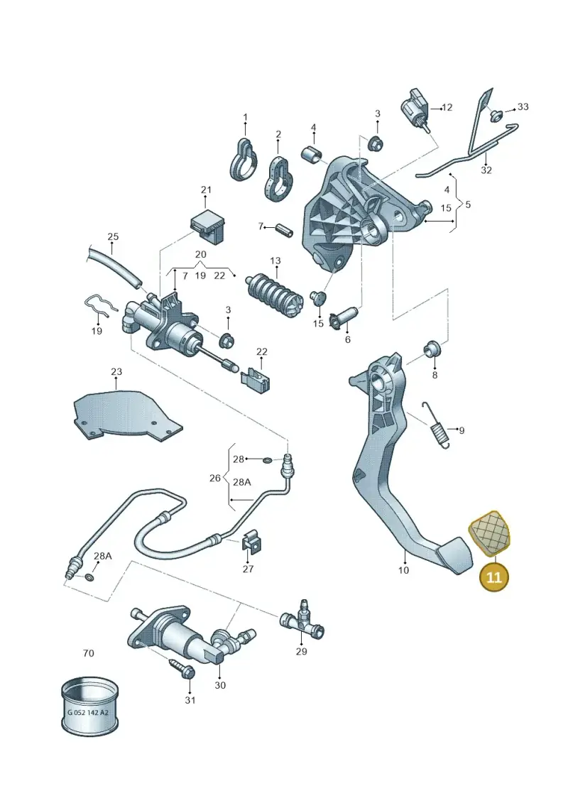 6RU7211749B9 — Volkswagen Polo (2010-2015) diagram 672721250, position 11