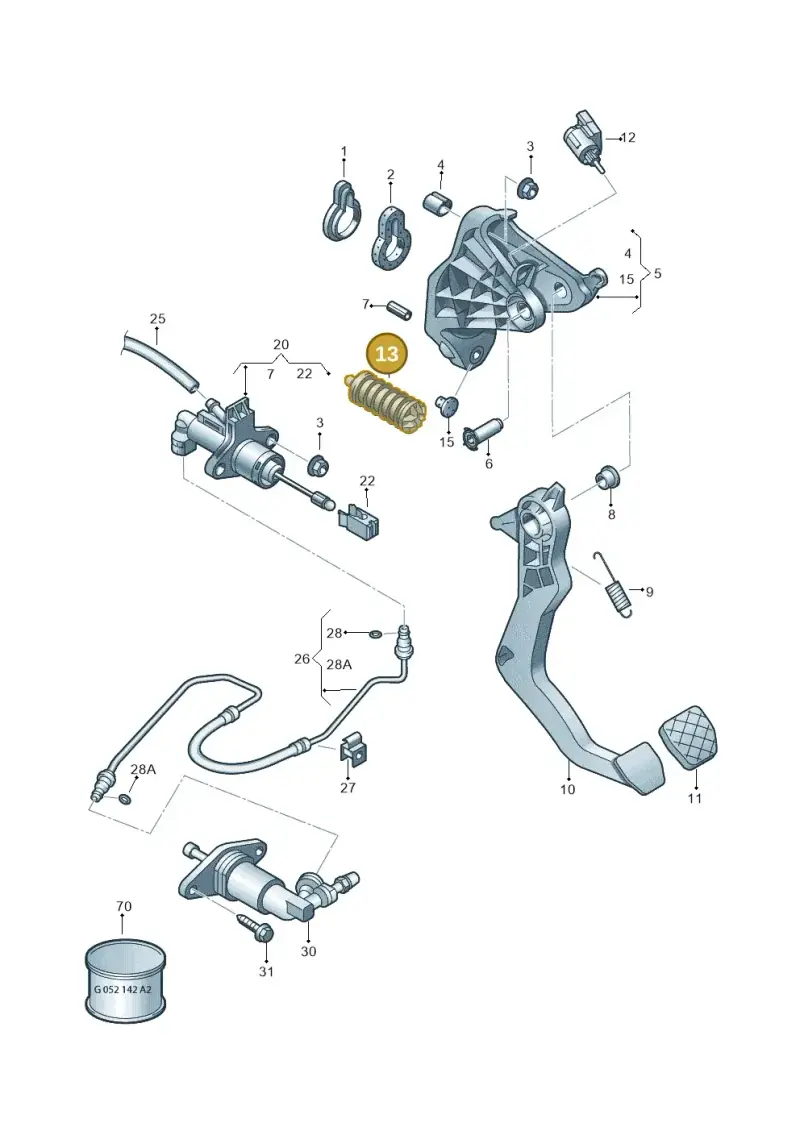 6RU721360 — Volkswagen Polo 1.6 (2015-2020) diagram 794721250, position 13