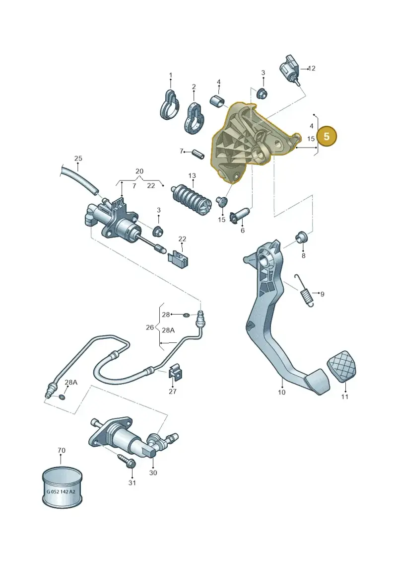 6RU721373 — Volkswagen Polo 1.6 (2015-2020) diagram 794721250, position 5