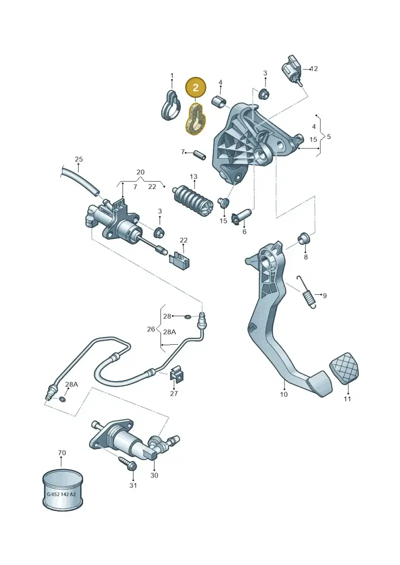 6RU721410 — Volkswagen Polo 1.6 (2015-2020) diagram 794721250, position 2