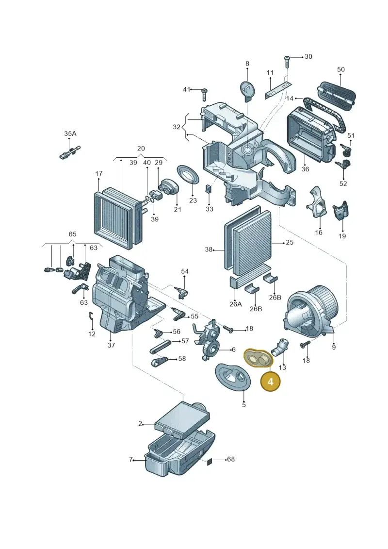 6RU820609 — Volkswagen New Polo (SVW) (2010-2019) diagram 713820100, position 4