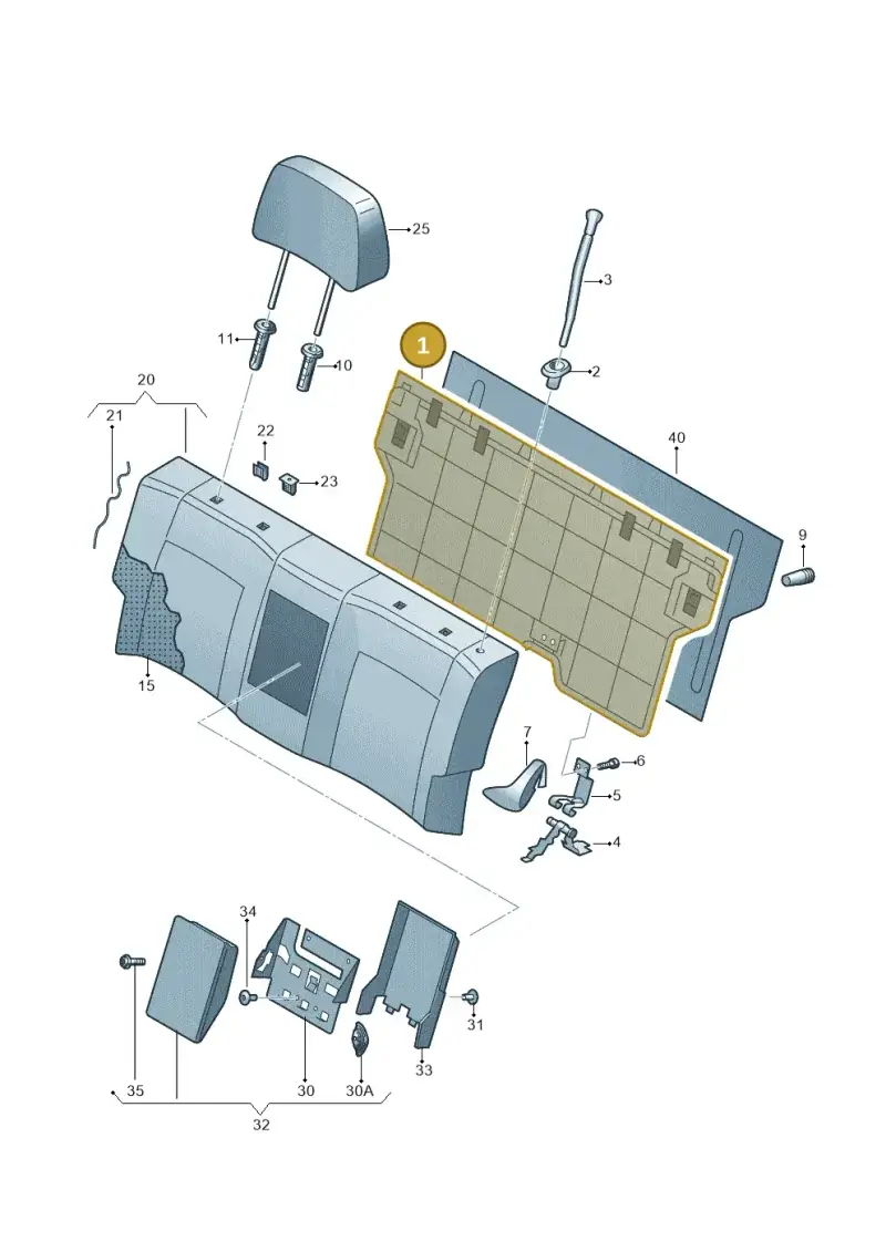 6RU885501F — Volkswagen Polo (2010-2015) diagram 677885600, position 1