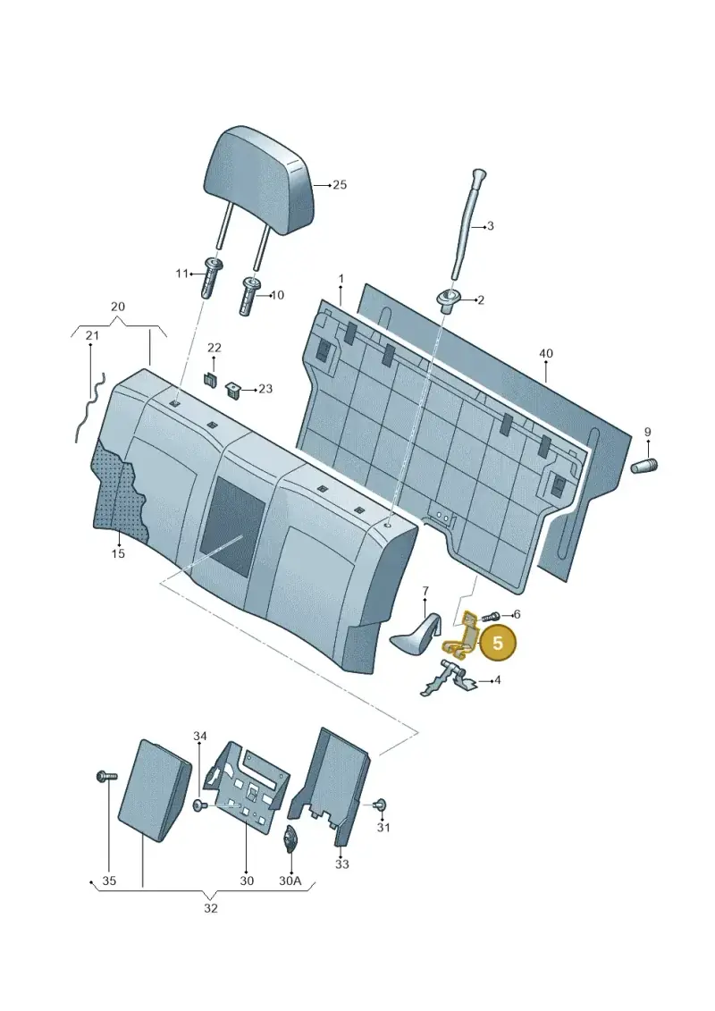 6RU885689 — Volkswagen Polo (2010-2015) diagram 677885600, position 5