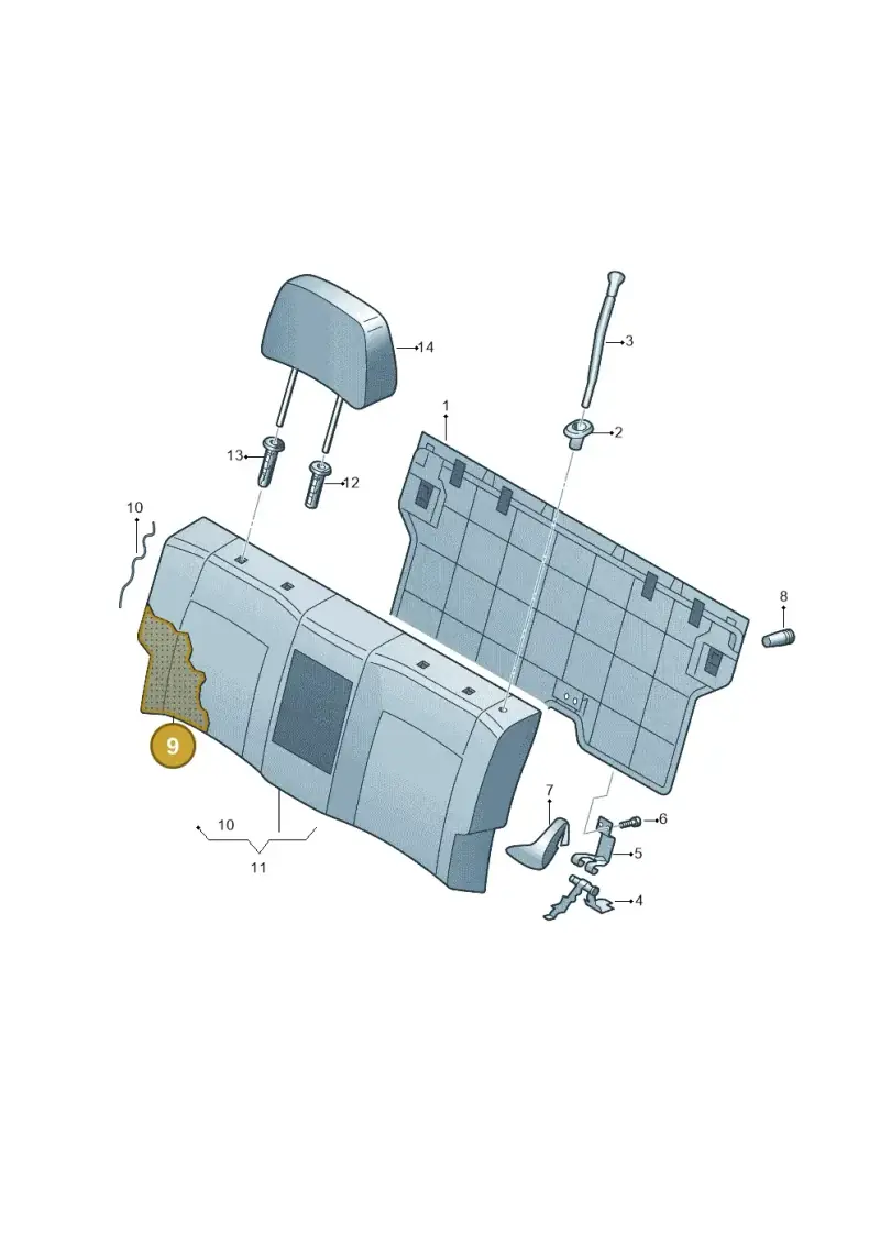 6RU885775H — Volkswagen Polo 1.6 (2015-2020) diagram 873885600, position 9