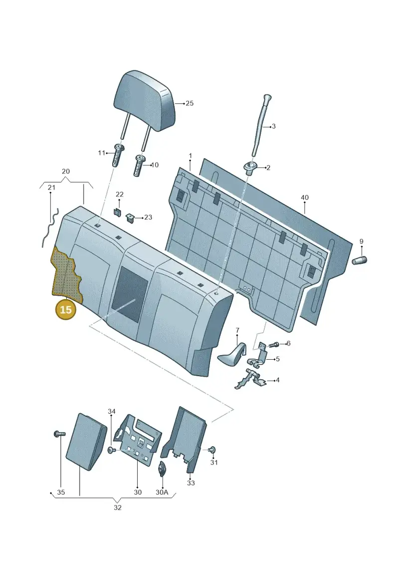 6RU885775H — Volkswagen Polo (2010-2015) diagram 677885600, position 15