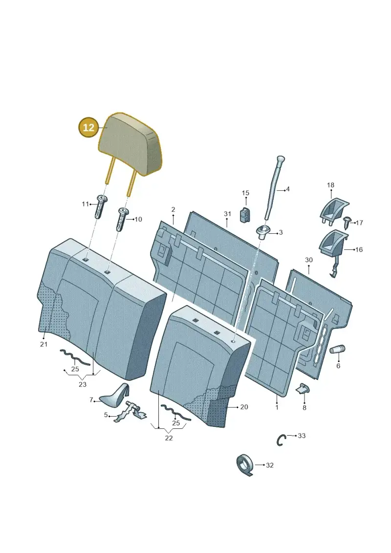 6RU885901C83V — Volkswagen Polo (2009-2014) diagram 677885800, position 12