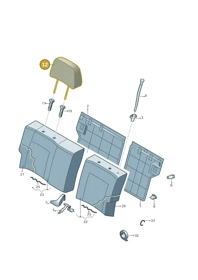 6RU885901C83V — Volkswagen Polo (2010-2015) diagram 766885070, position 12
