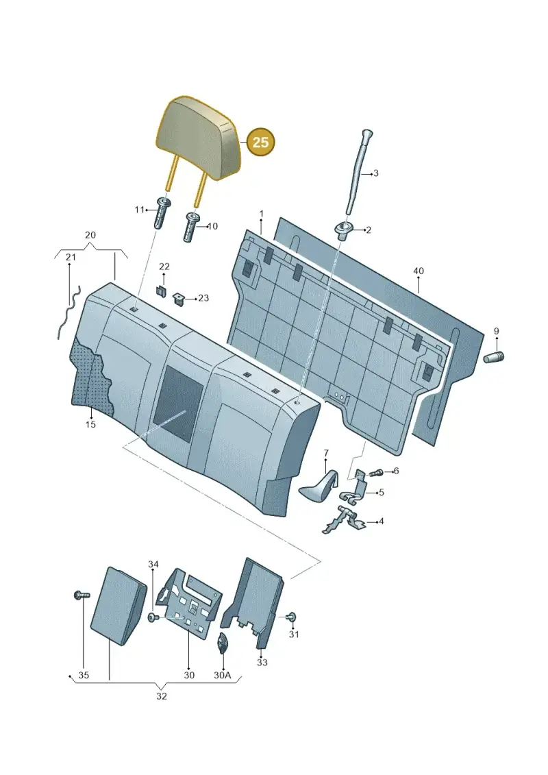 6RU885901C83V — Volkswagen Polo (2010-2015) diagram 677885600, position 25