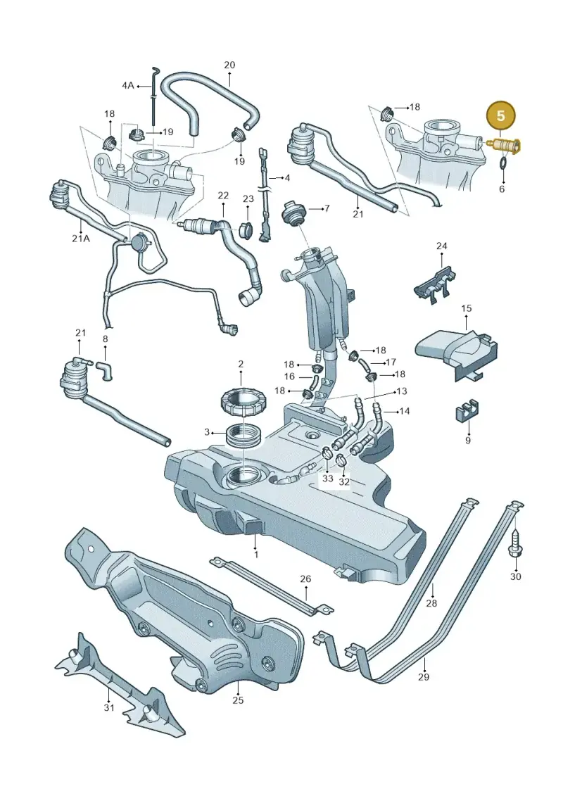 6X0201136 — Volkswagen New Beetle             06> (2005-) diagram 194201100, position 5